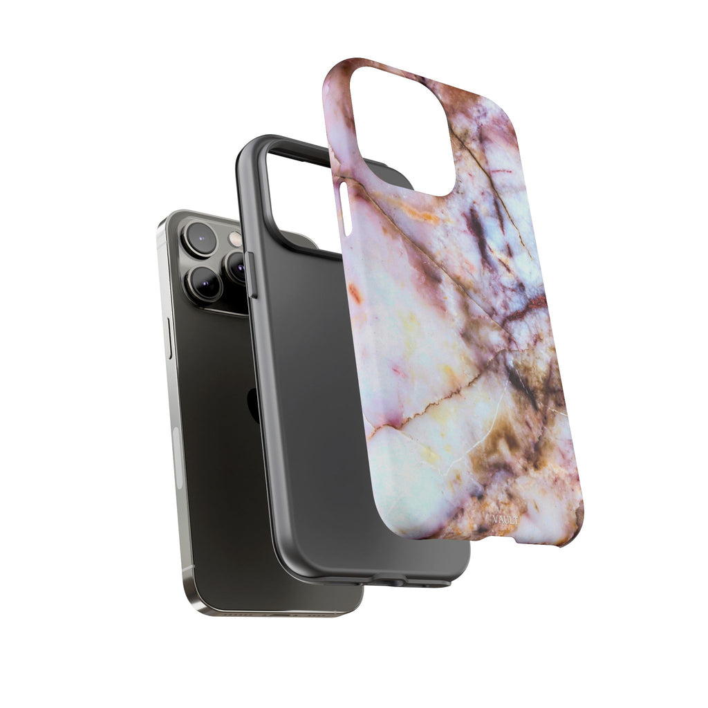 Marble Vein Tough Phone Case — Pink Quartz Protective Cover