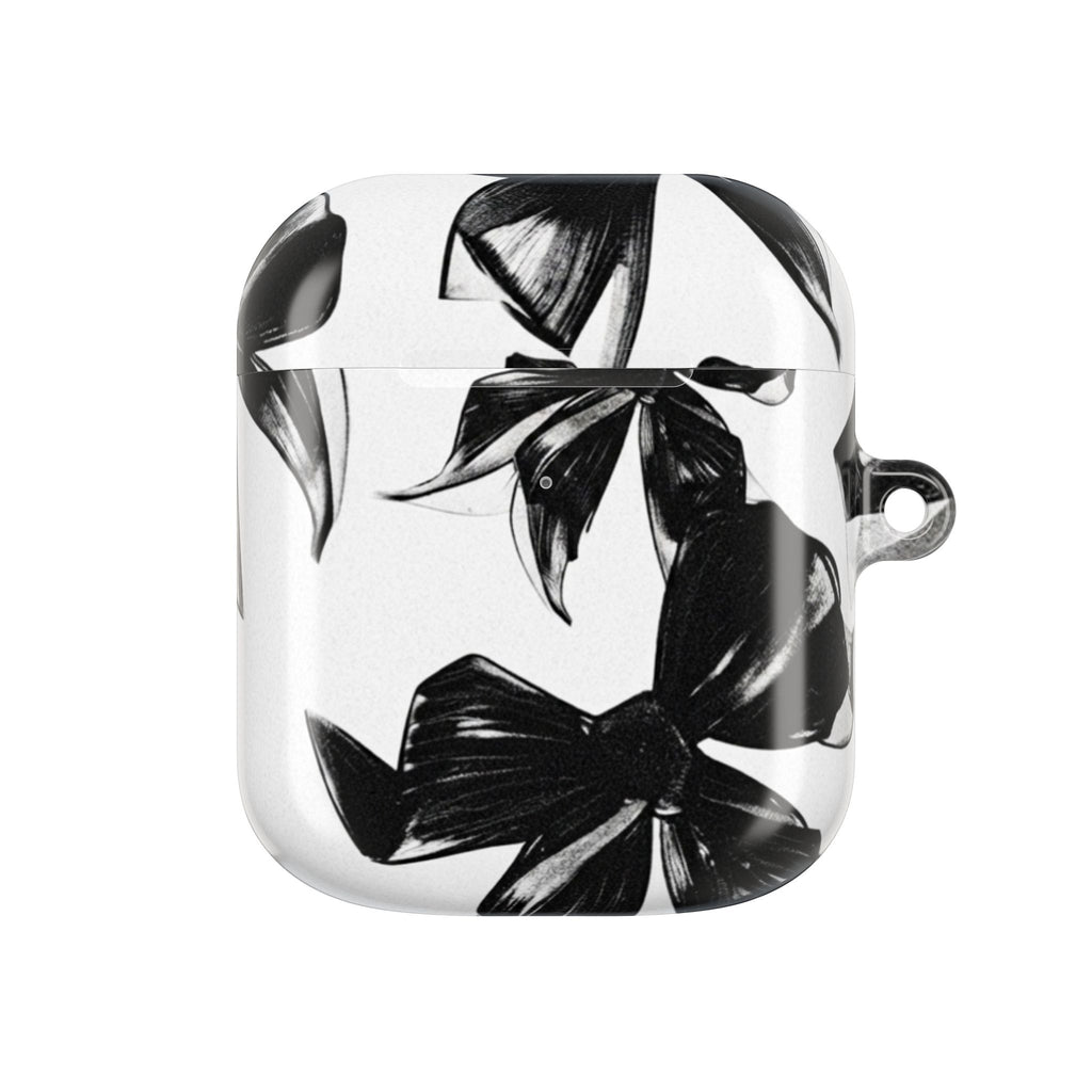 Floral Noir AirPod Case — Black & White Botanical Protective Cover