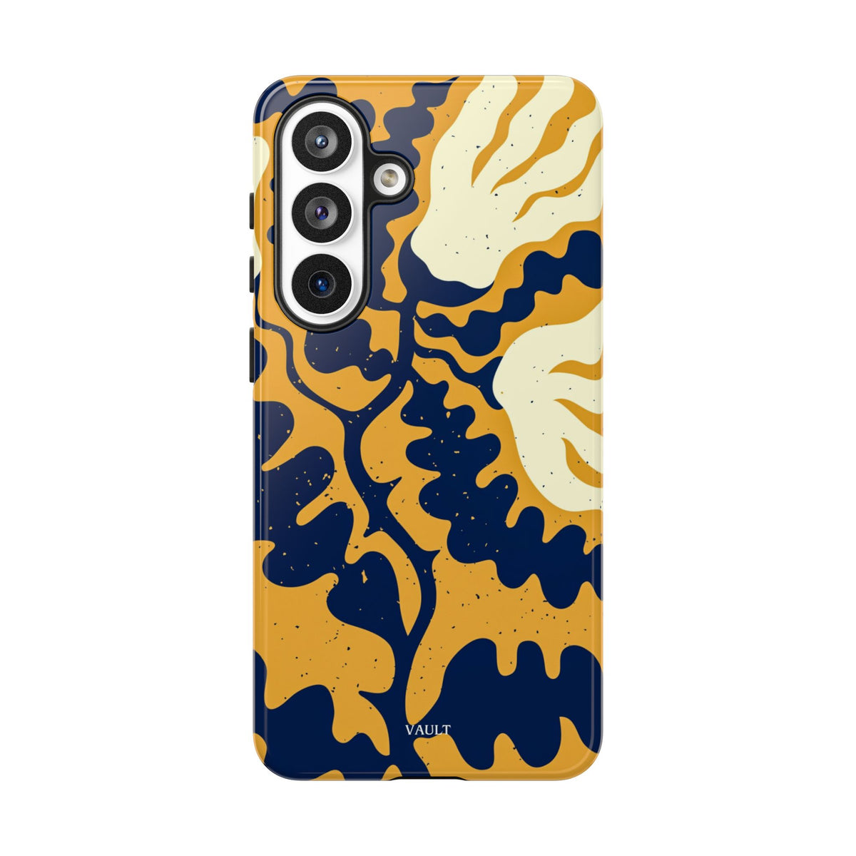 Bold Abstract Floral Phone Case (Navy & Mustard)