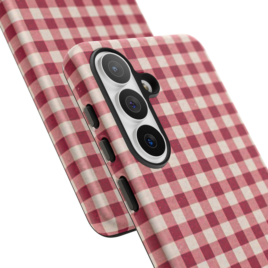 Gingham Phone Case — Red Plaid Tough Case