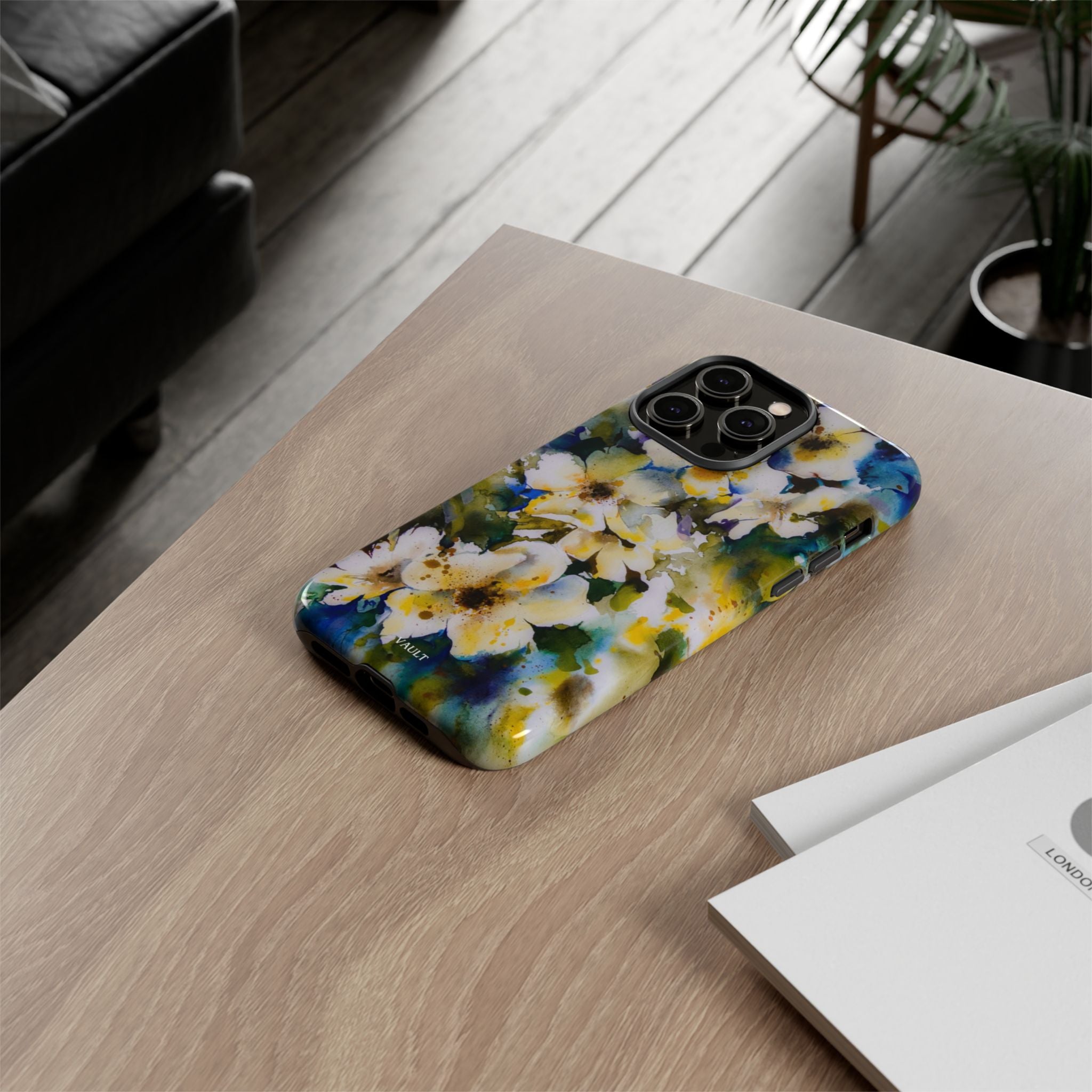 Floral Watercolor Tough Case – Yellow White Blossom Phone Cover