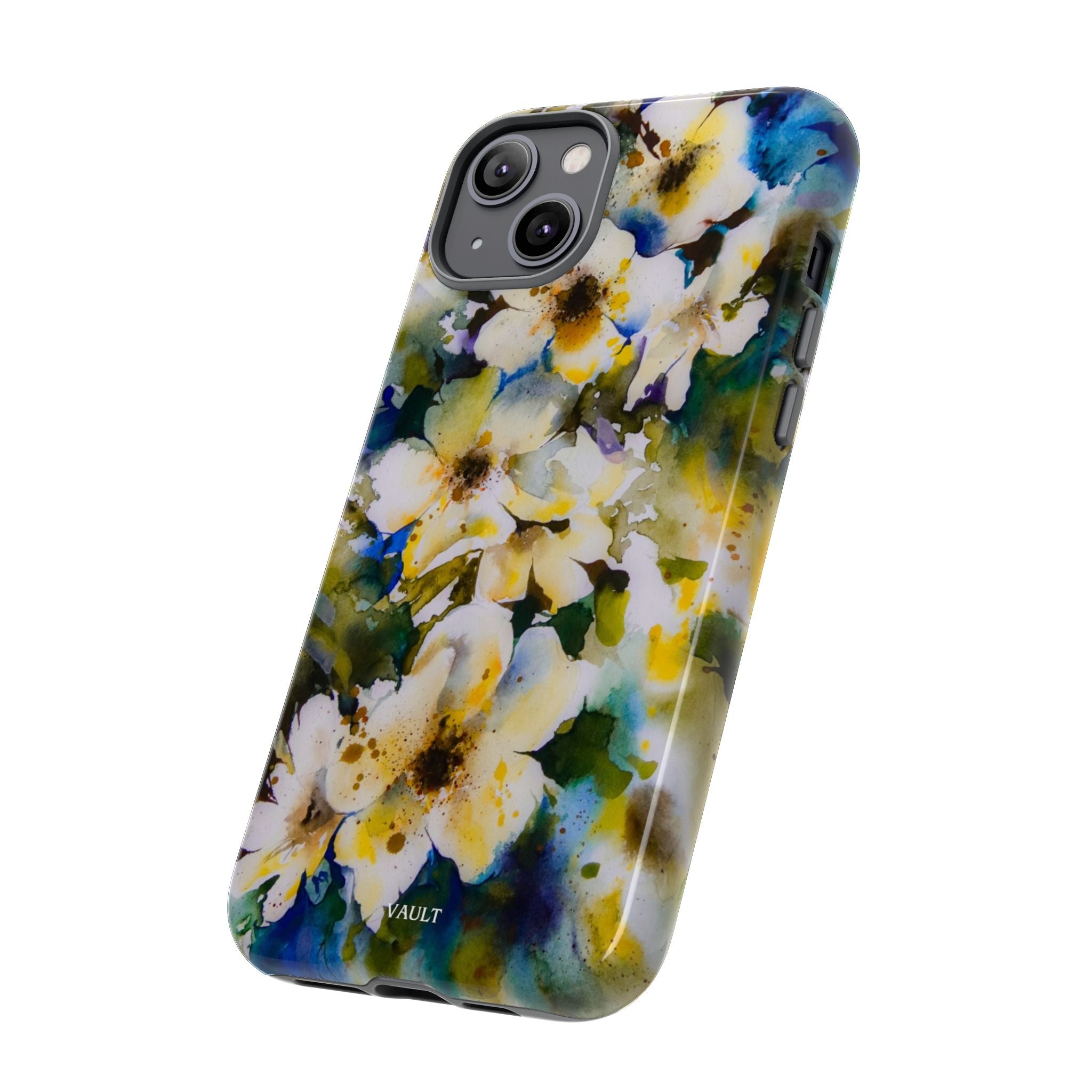 Floral Watercolor Tough Case – Yellow White Blossom Phone Cover