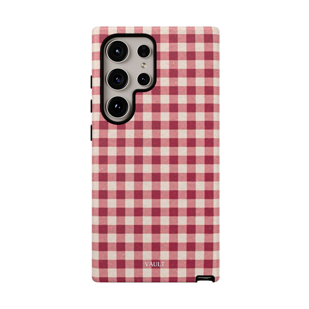 Gingham Phone Case — Red Plaid Tough Case