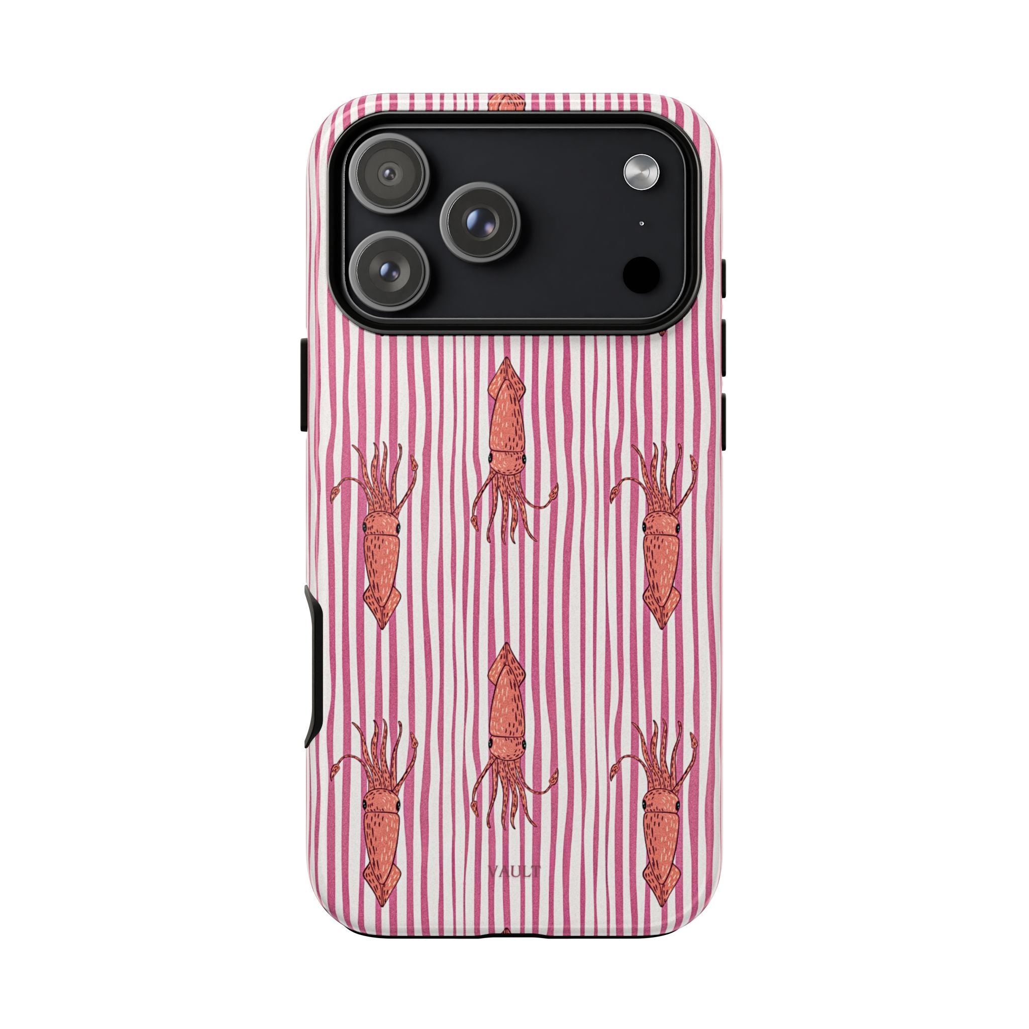 Squid Stripe Phone Case — Pink Nautical Sea Creature Pattern