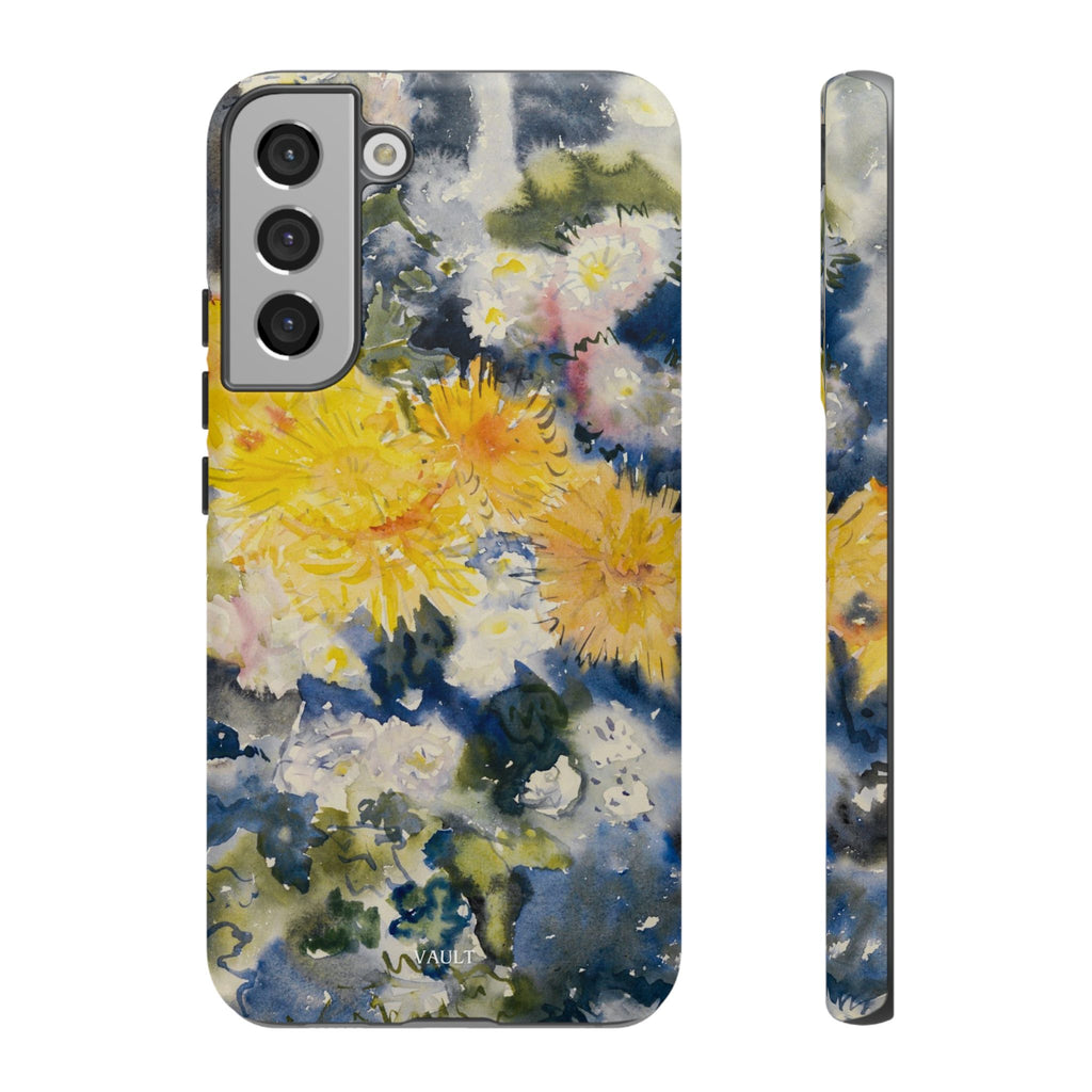 Floral Watercolor Phone Case – Yellow Chrysanthemums Design
