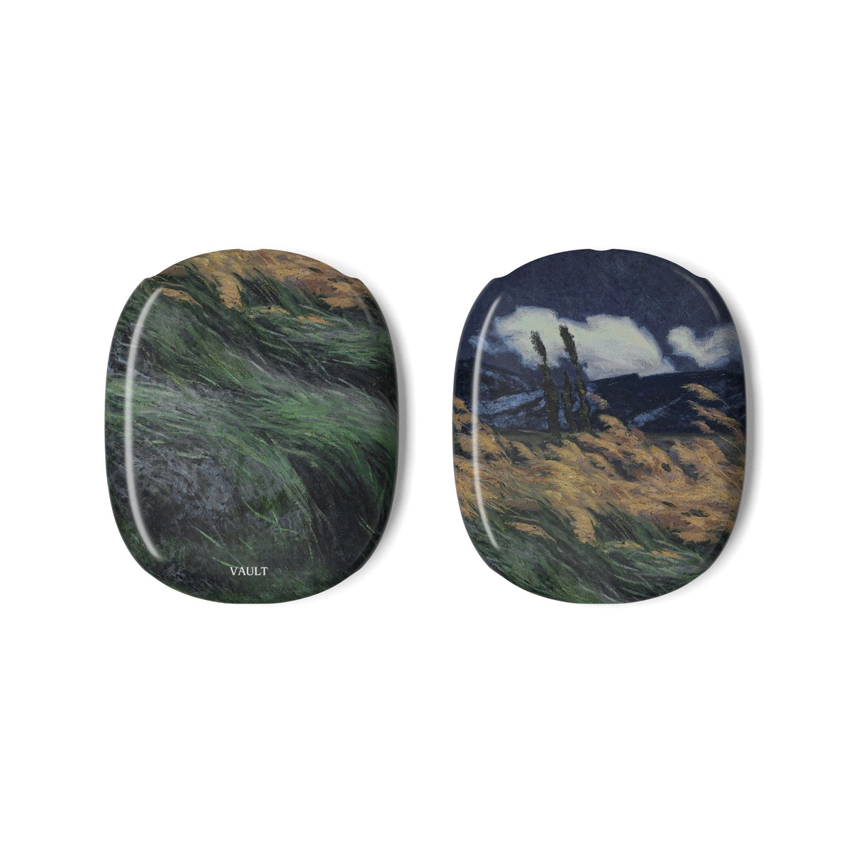 Abstract Landscape AirPod Max Case – Green & Navy Brushstroke Designer Ear Cup Skins