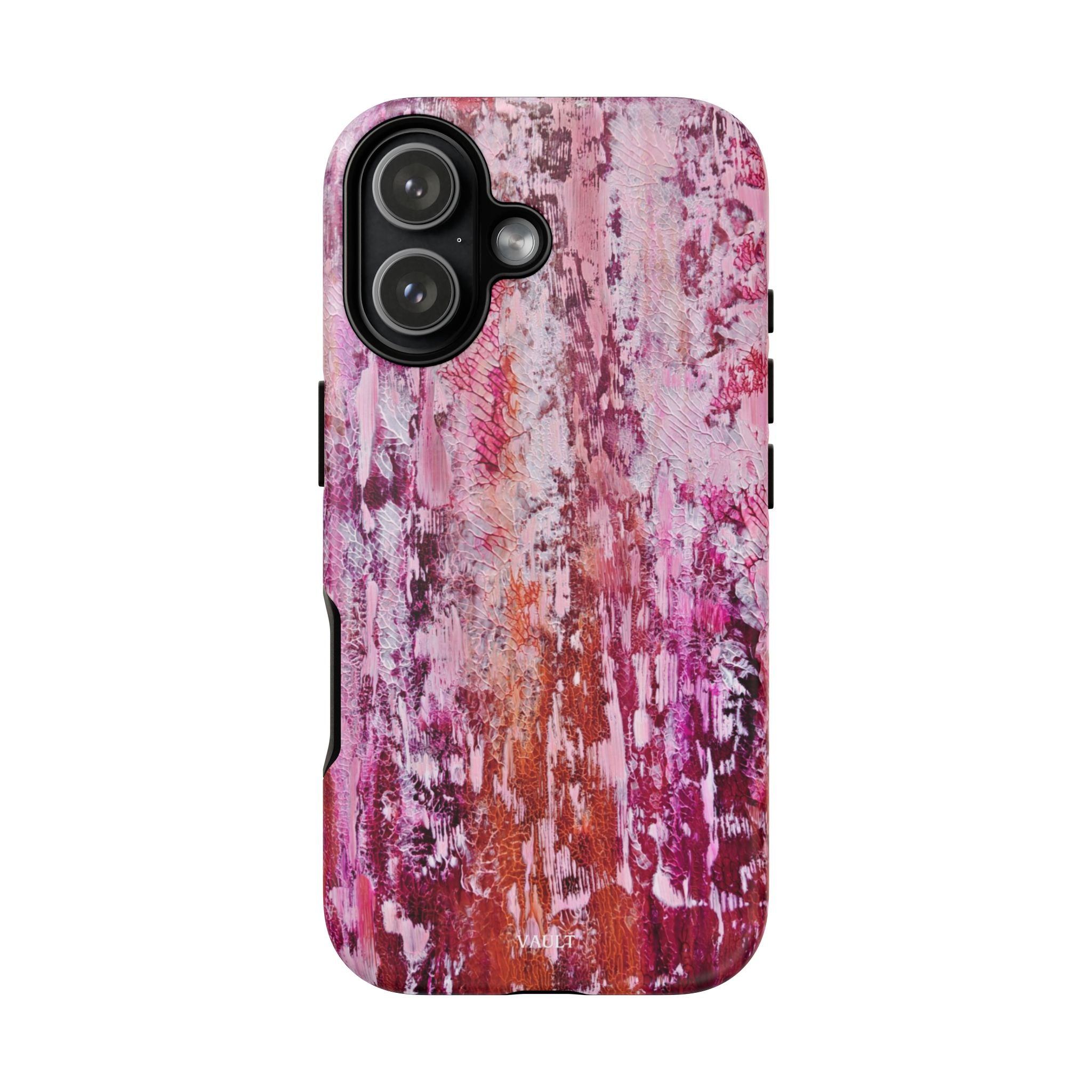 Pink Abstract Art Tough Phone Case — Protective Artistic Phone Cover