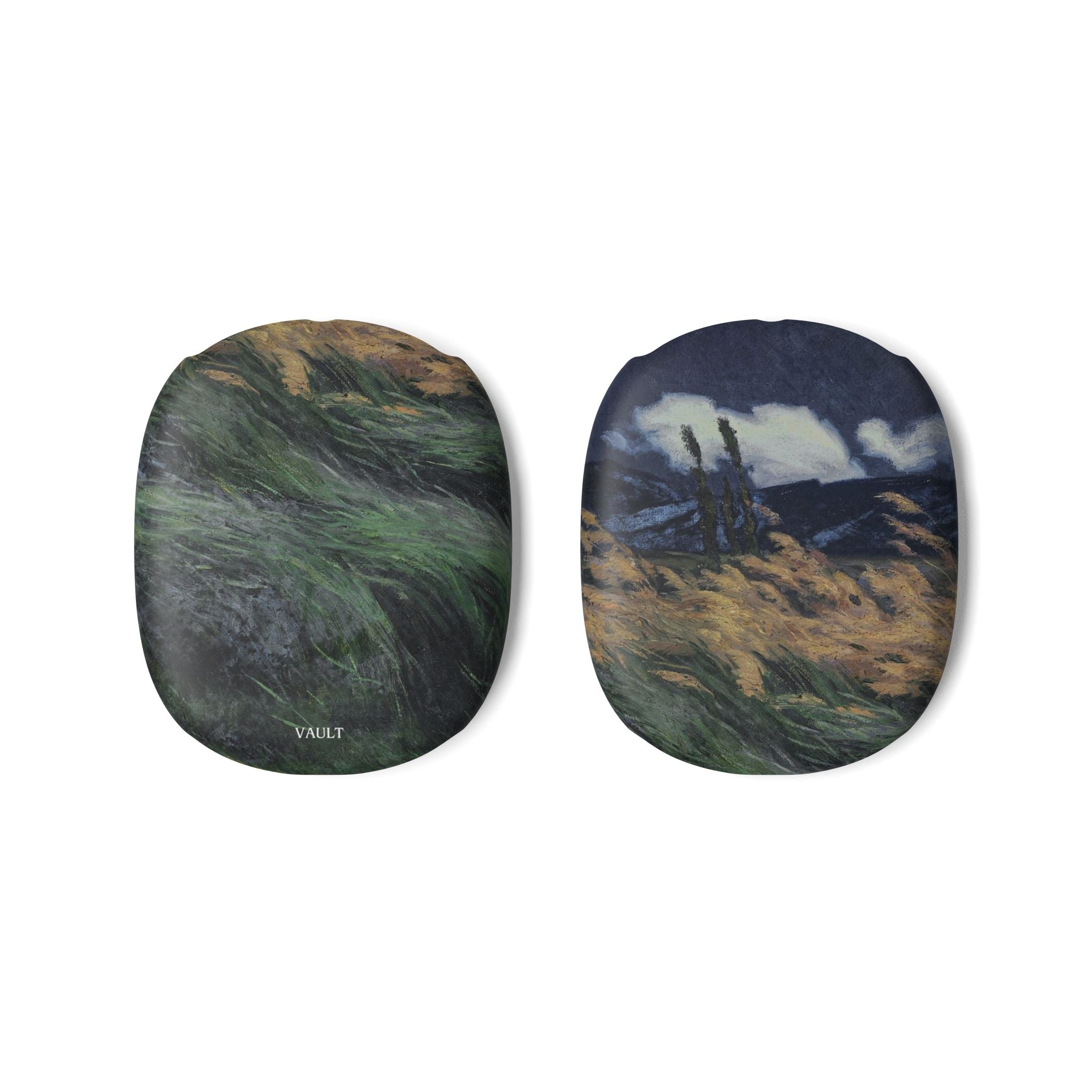 Abstract Landscape AirPod Max Case – Green & Navy Brushstroke Designer Ear Cup Skins