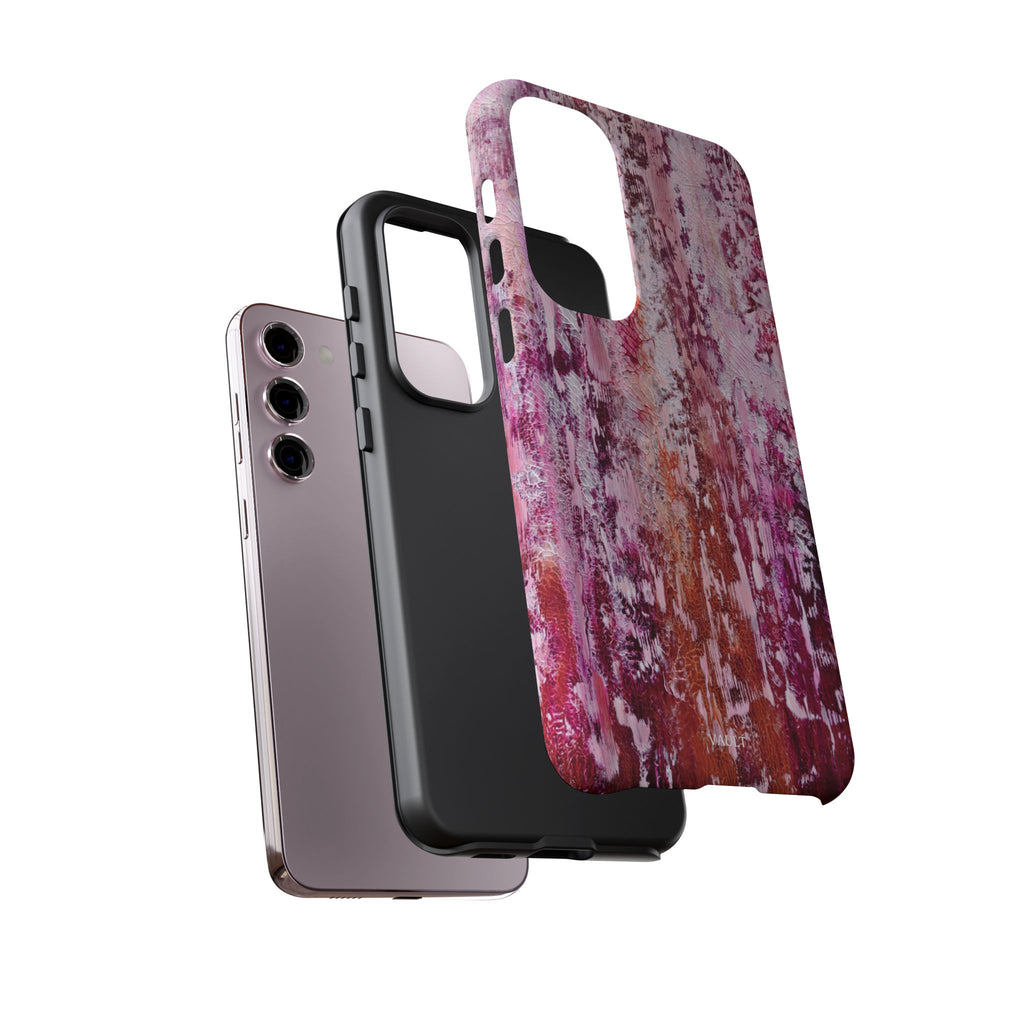 Pink Abstract Art Tough Phone Case — Protective Artistic Phone Cover
