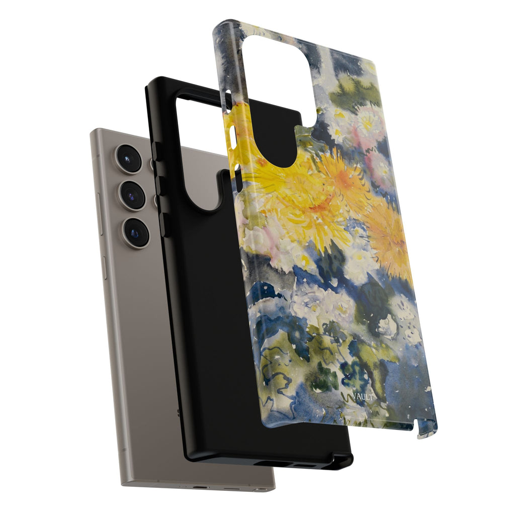 Floral Watercolor Phone Case – Yellow Chrysanthemums Design