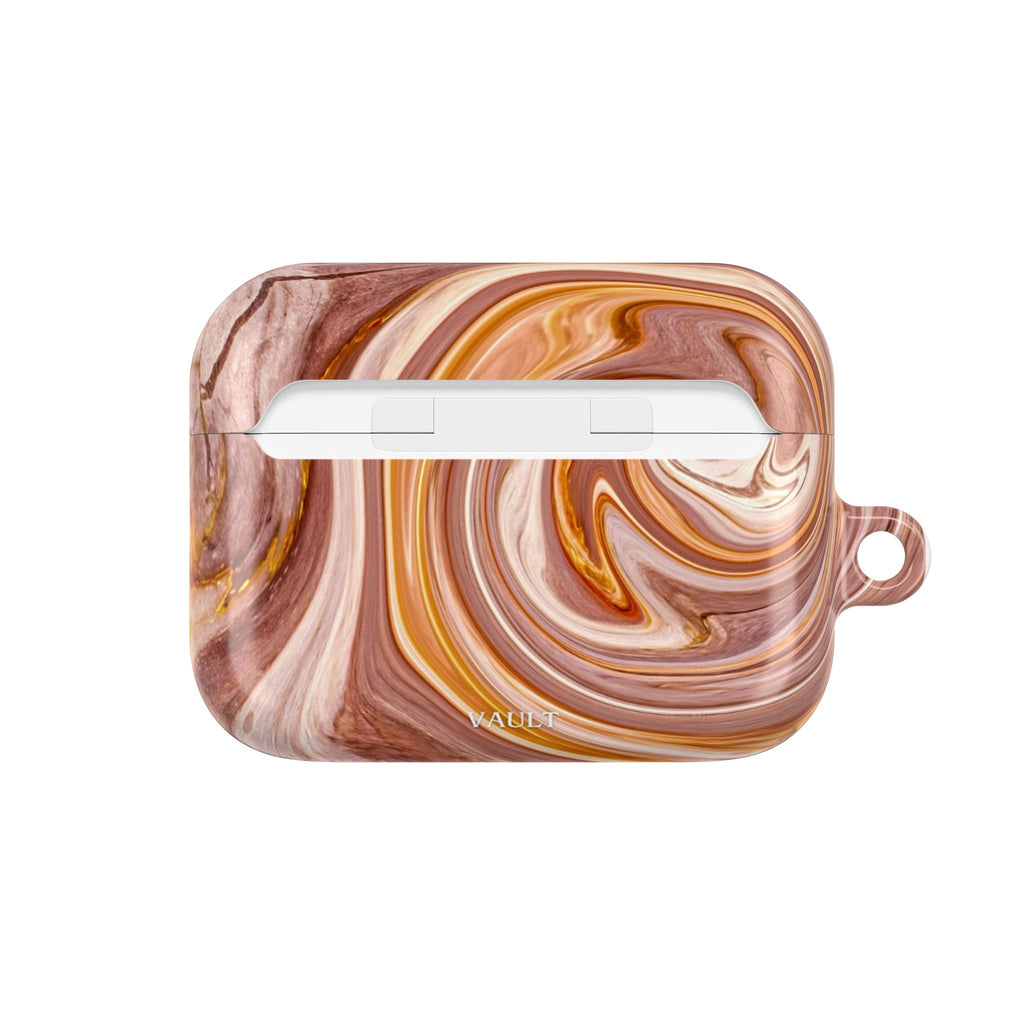 Marble Swirl AirPod Case — Pink & Gold Abstract Protective Cover
