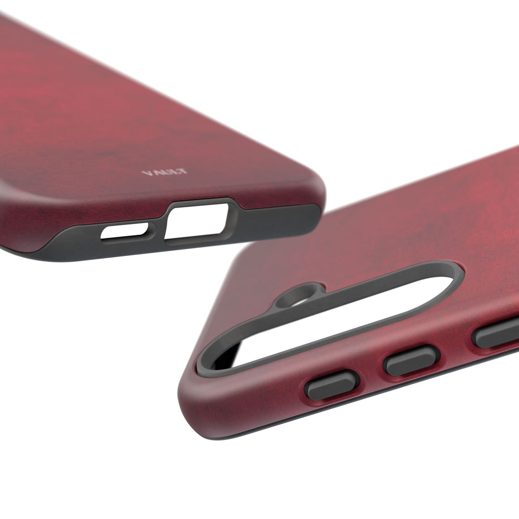 Red Leather Texture Phone Case Impact-Resistant Case