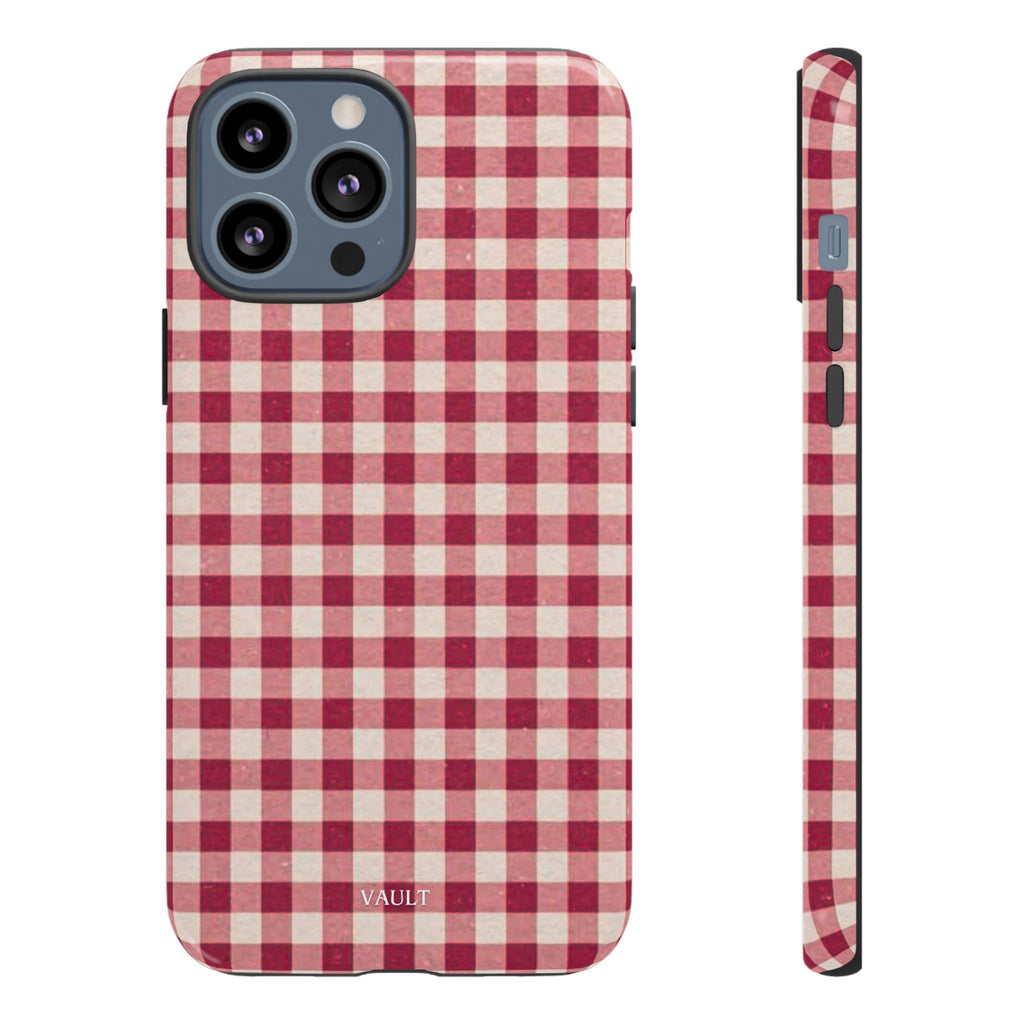 Gingham Phone Case — Red Plaid Tough Case