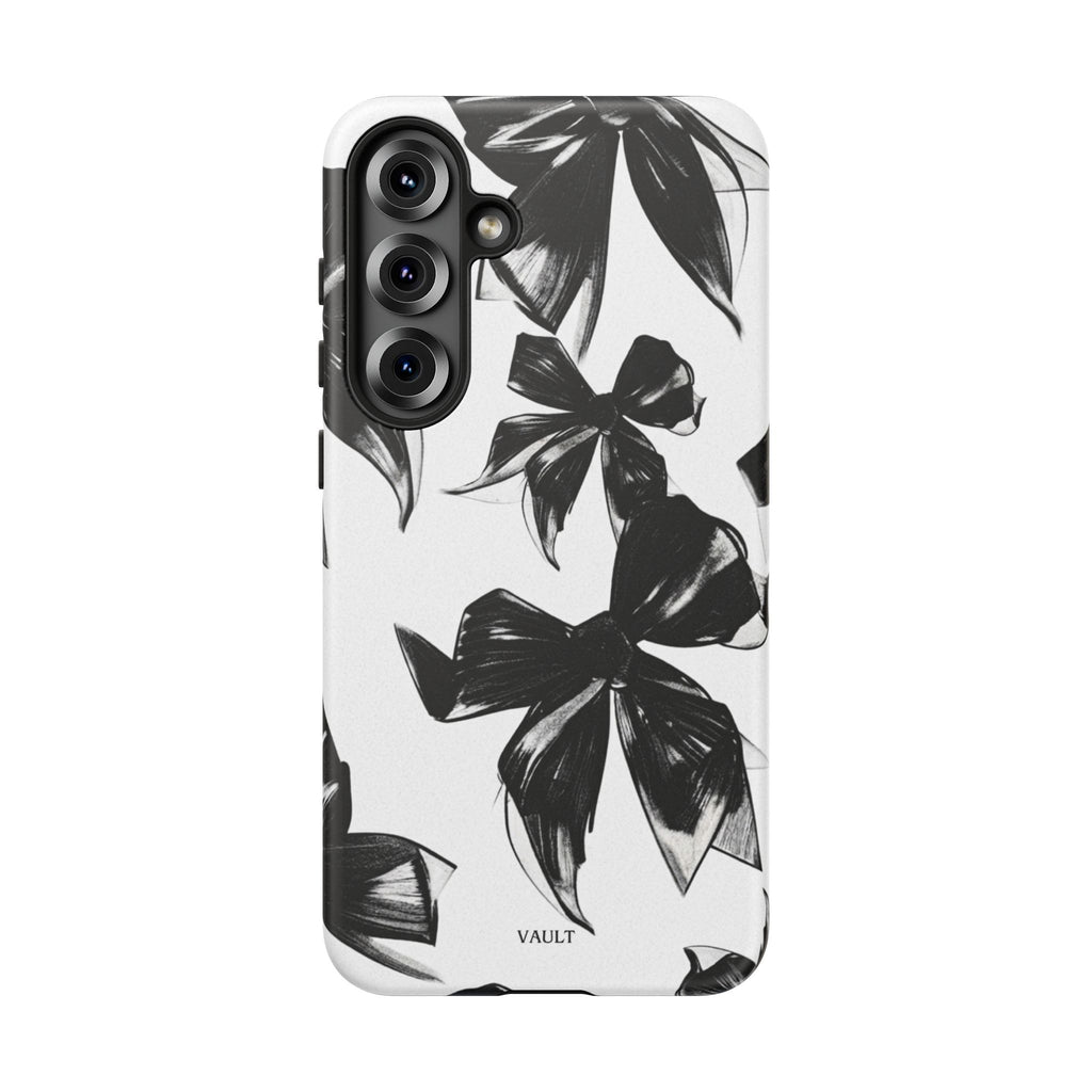 Floral Brushstroke Phone Case — Black & White Botanical Tough Case