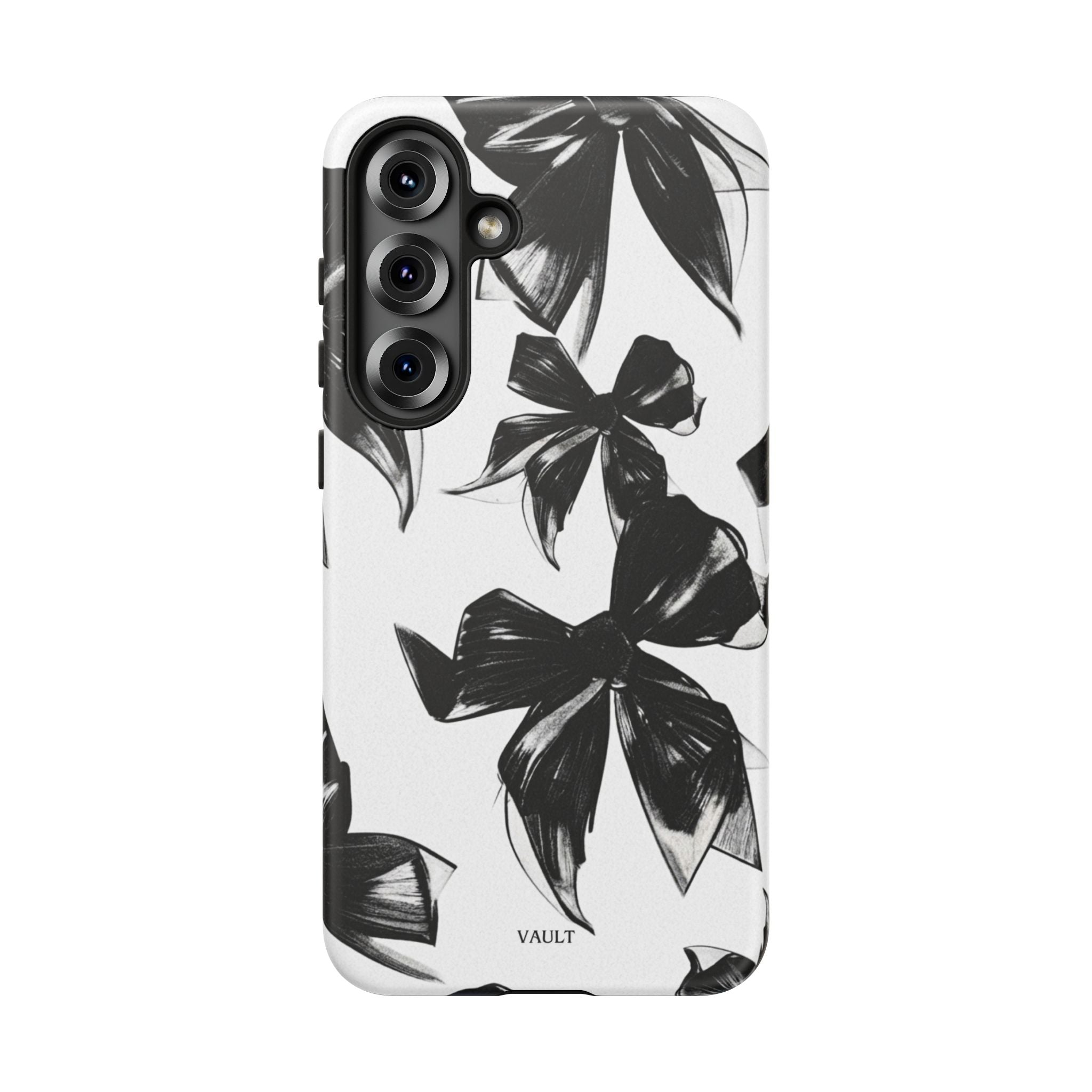 Floral Brushstroke Phone Case — Black & White Botanical Tough Case