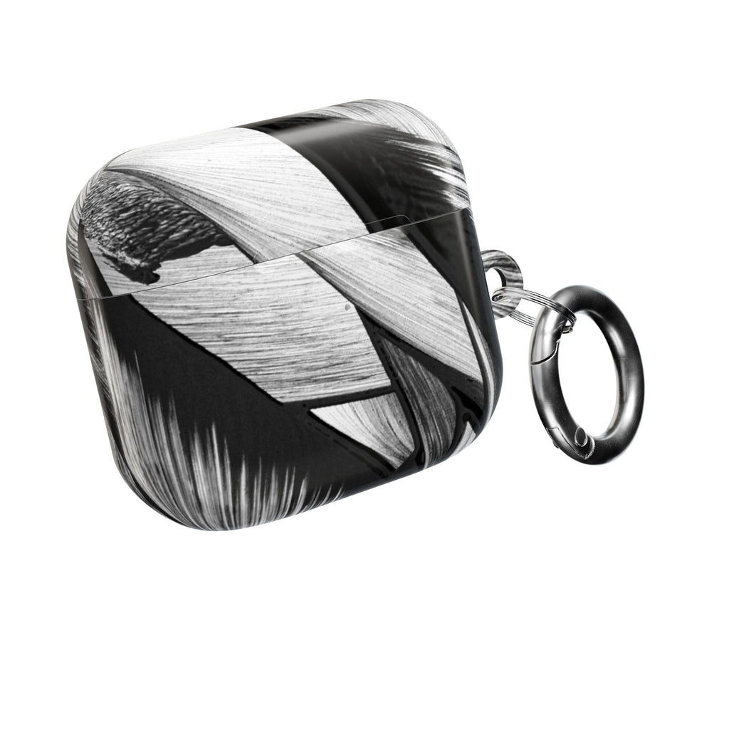 AirPod Case — Monochrome Tropical Leaf Protective Cover