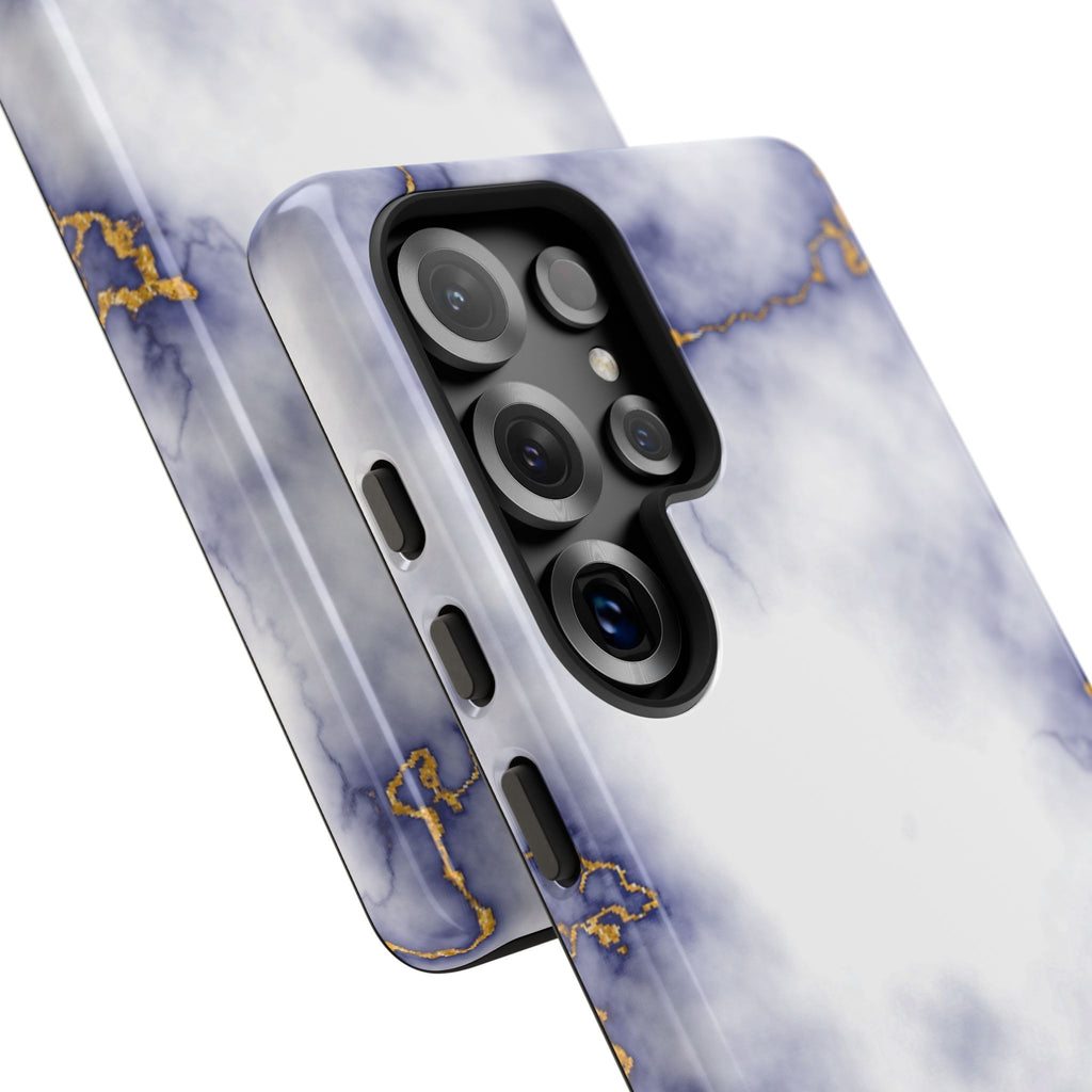 Purple Marble Tough Phone Case with Gold Veins