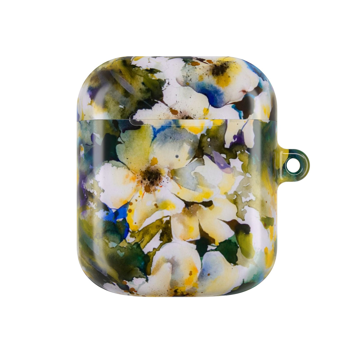 Floral Watercolor AirPod Case — White & Yellow Blossom Protective Cover