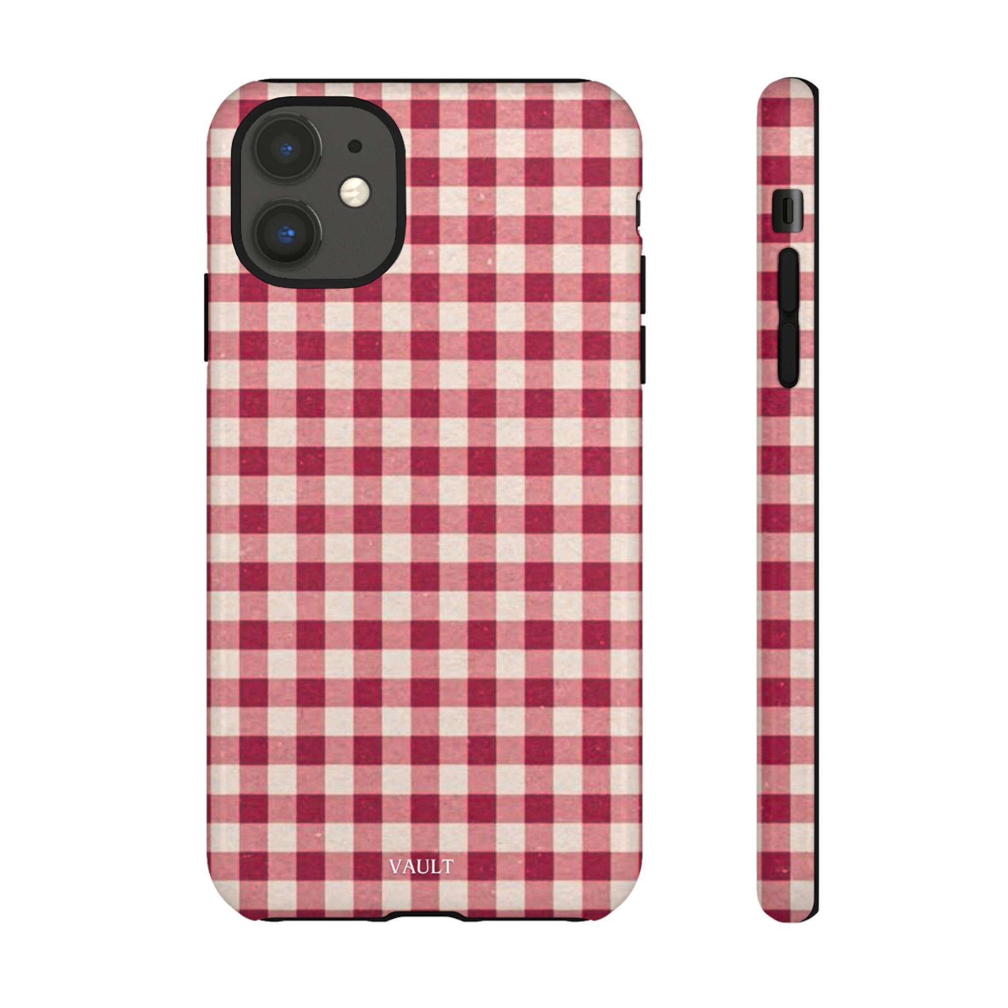 Gingham Phone Case — Red Plaid Tough Case