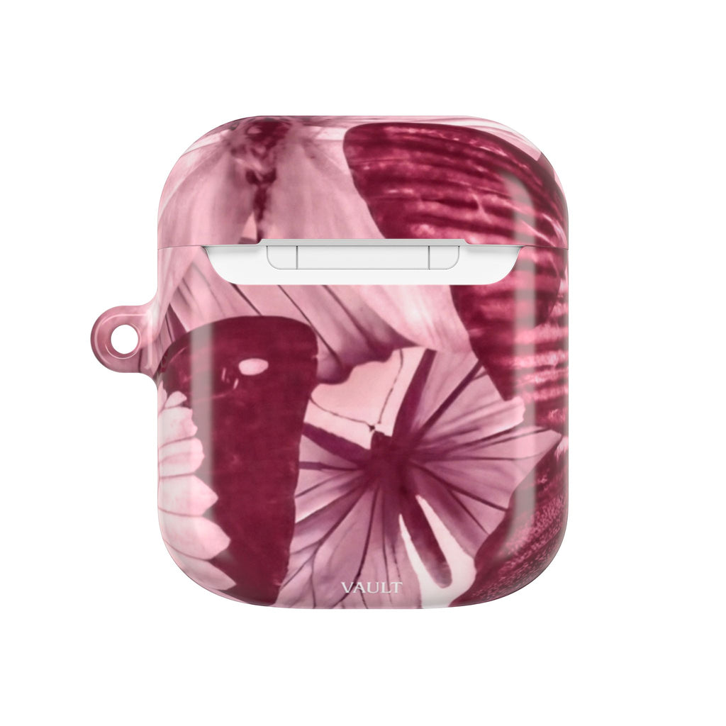 Floral Parasol AirPod Case — Vintage Pink Umbrella Design