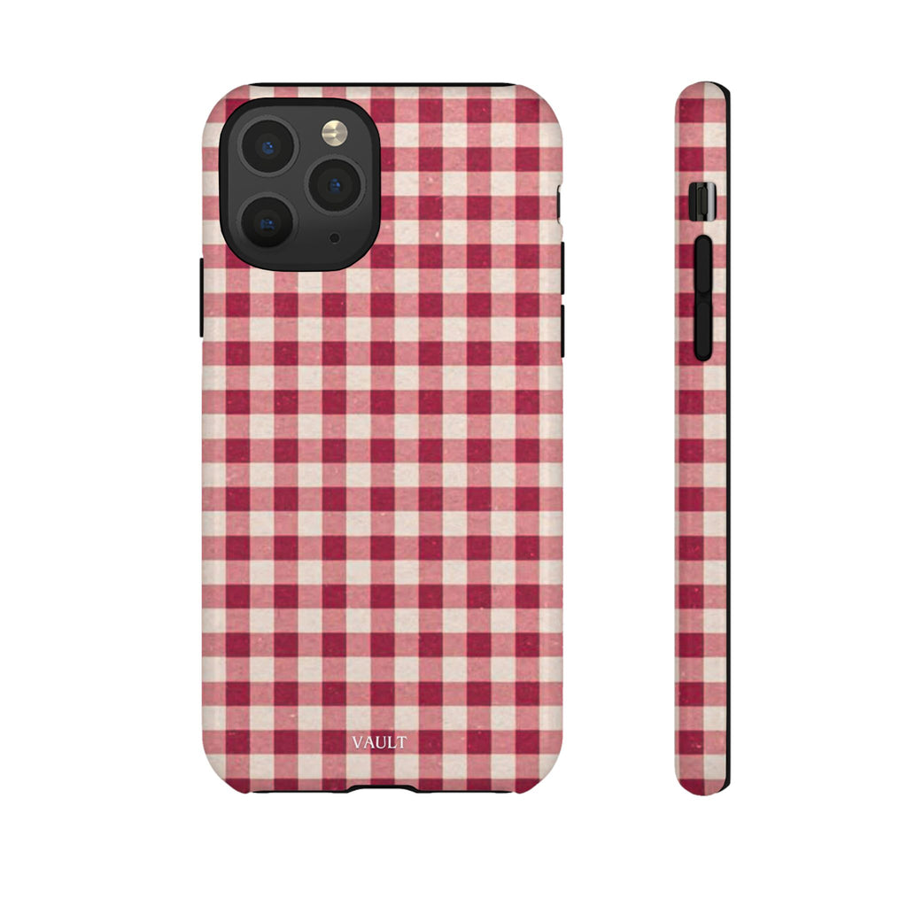 Gingham Phone Case — Red Plaid Tough Case