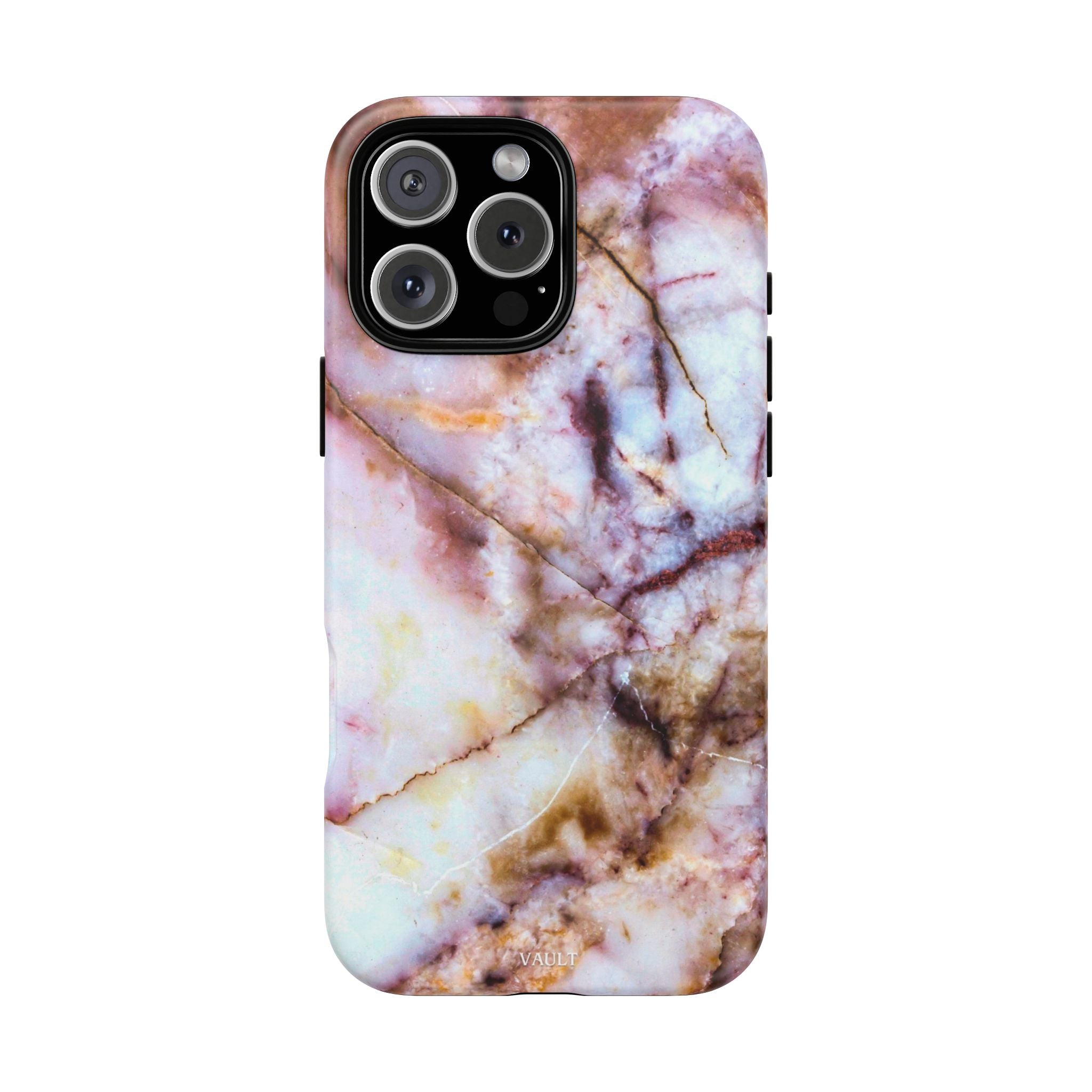 Marble Vein Tough Phone Case — Pink Quartz Protective Cover