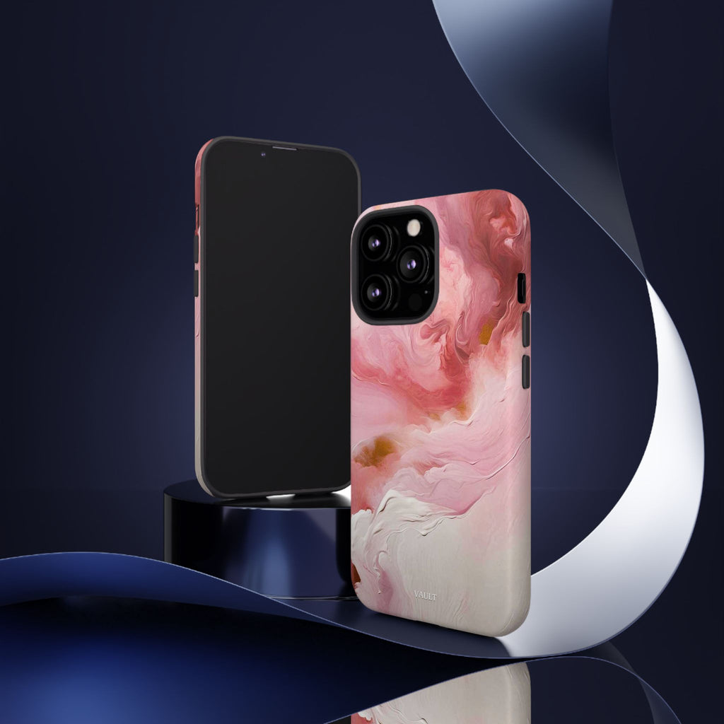 Pink Marble Tough Phone Case — Protective Artistic Phone Cover