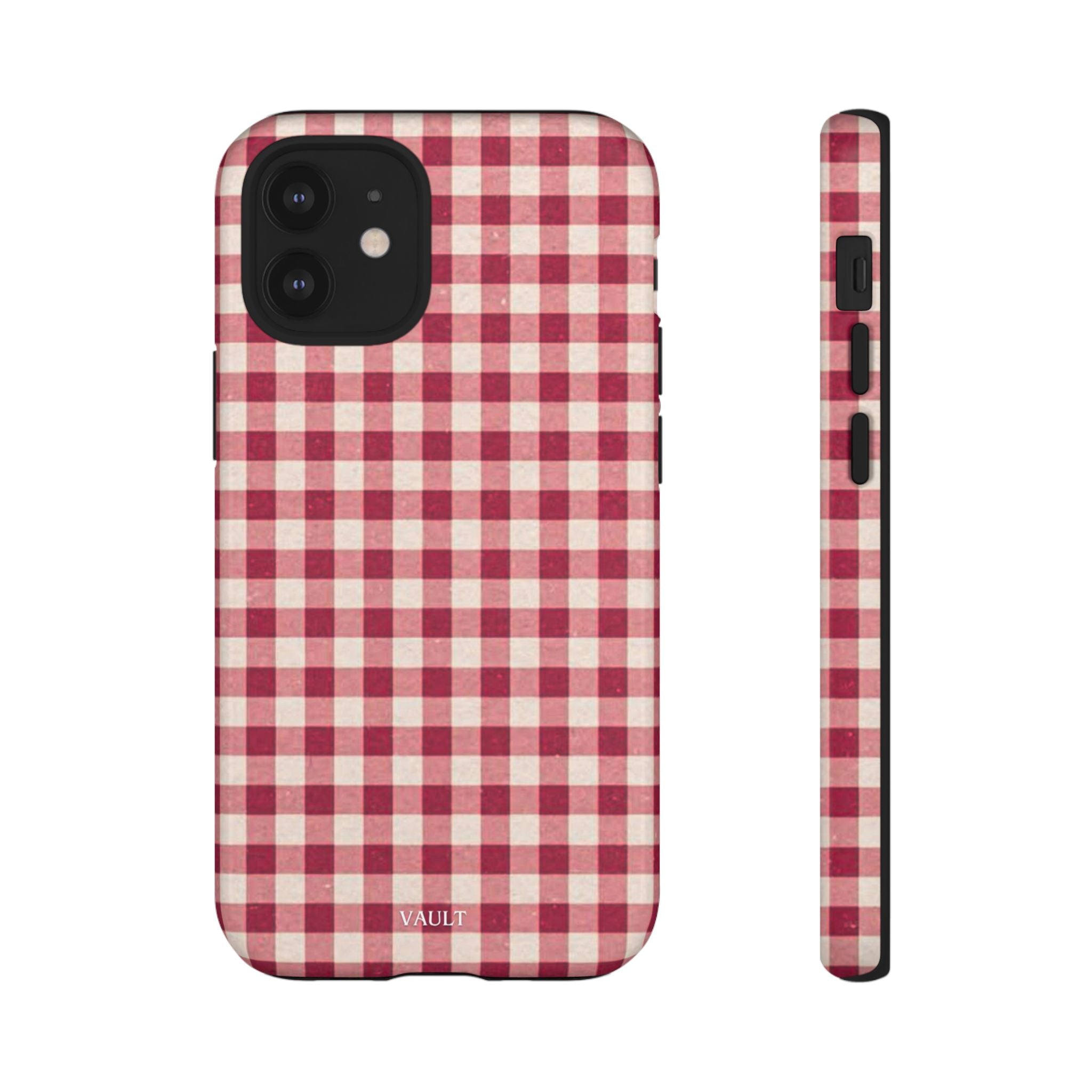 Gingham Phone Case — Red Plaid Tough Case