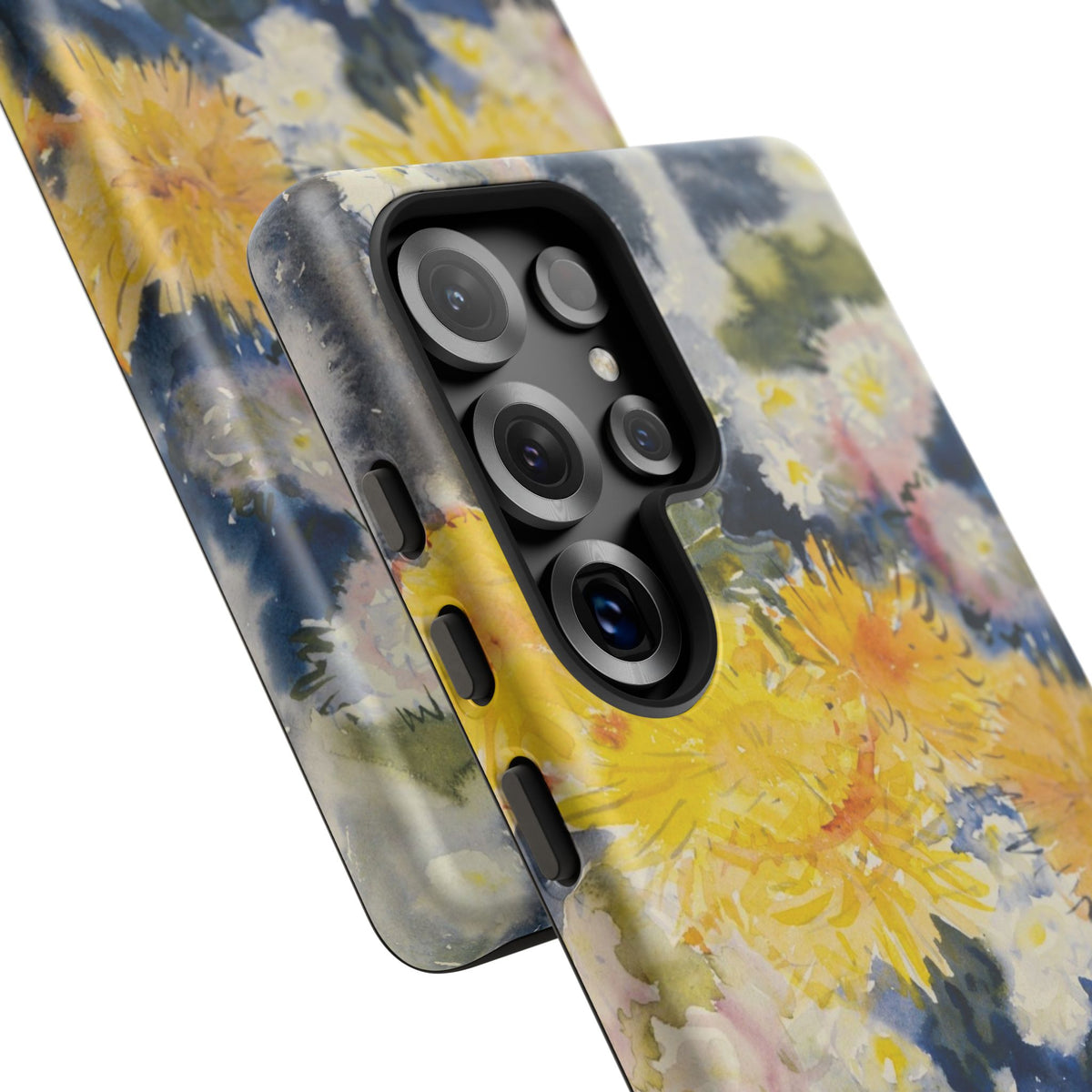 Floral Watercolor Phone Case – Yellow Chrysanthemums Design