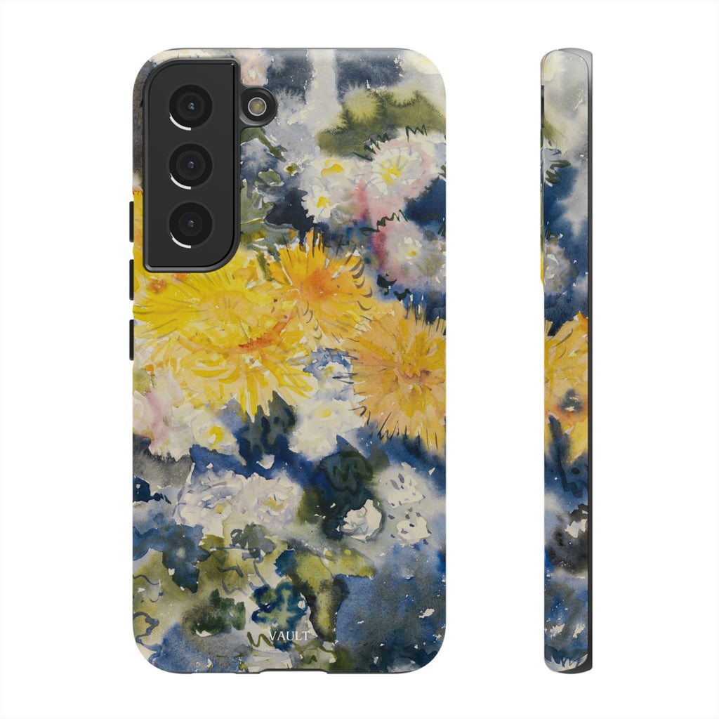 Floral Watercolor Phone Case – Yellow Chrysanthemums Design