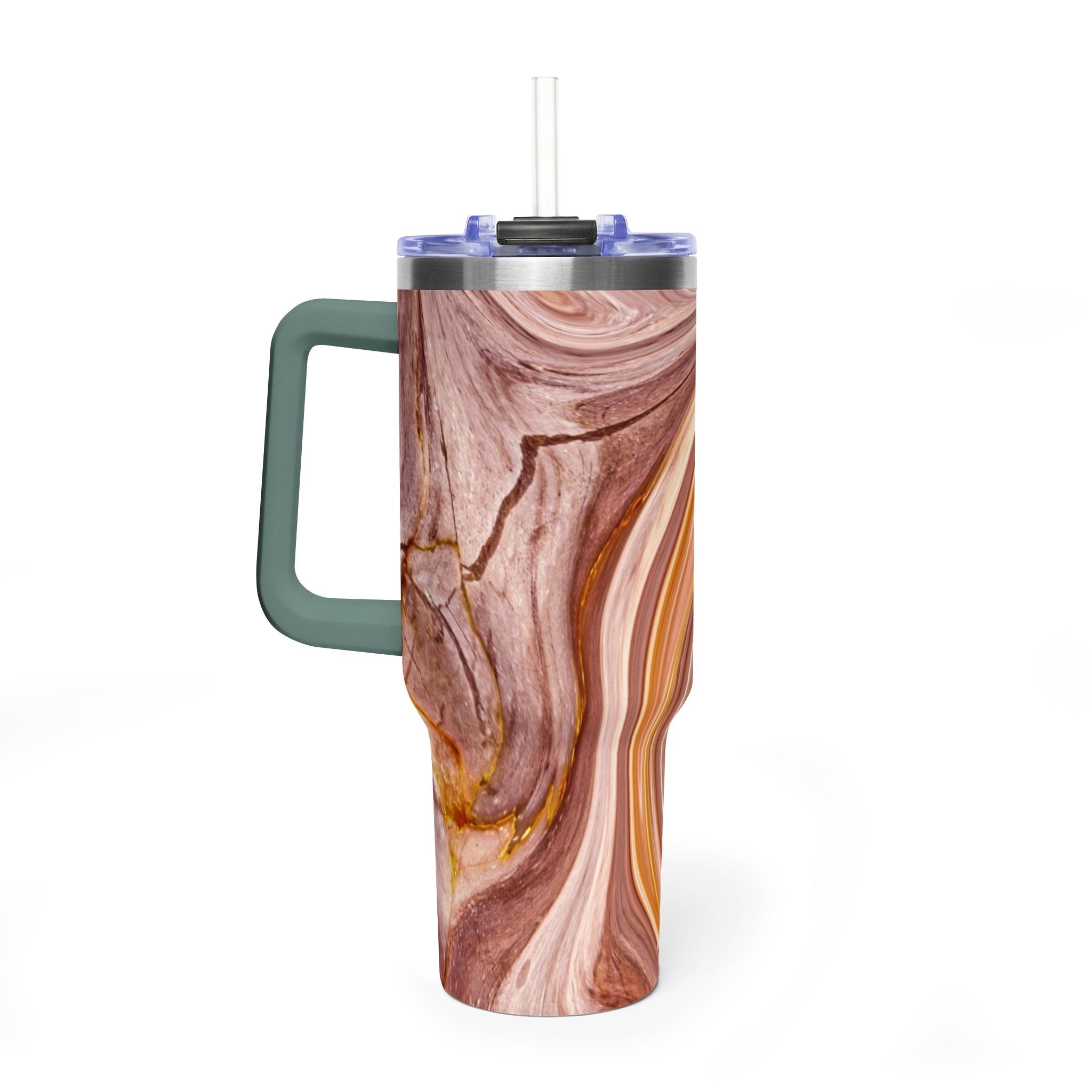 40oz Marble Swirl Thermal Tumbler - Insulated Travel Mug