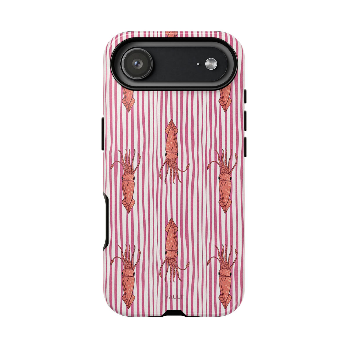 Squid Stripe Phone Case — Pink Nautical Sea Creature Pattern