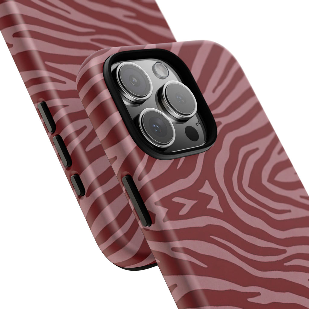 Red Zebra Print Tough Phone Case