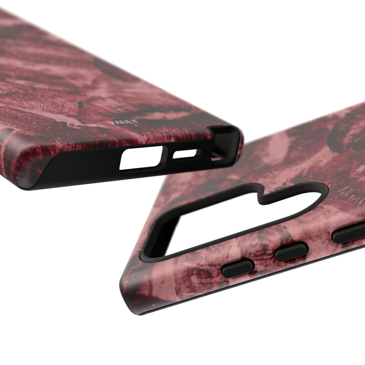 Kiss Print Phone Case – Burgundy Lip Pattern Protective Phone Cover