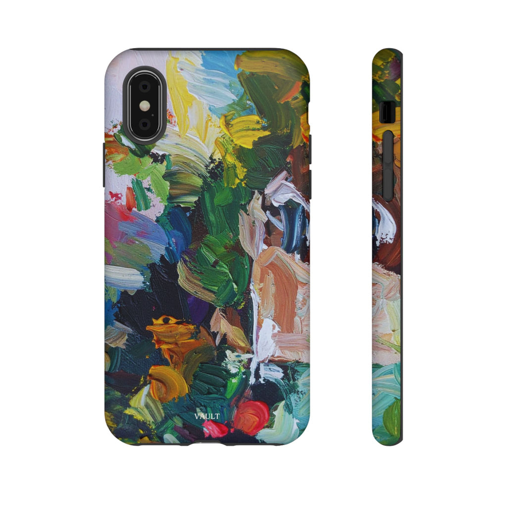 Abstract Paint Brushstroke Phone Case — Colorful Artistic Tough Case