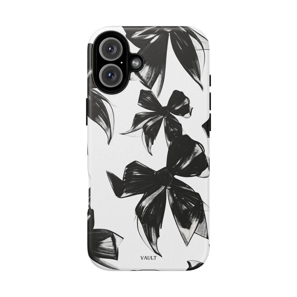 Floral Brushstroke Phone Case — Black & White Botanical Tough Case