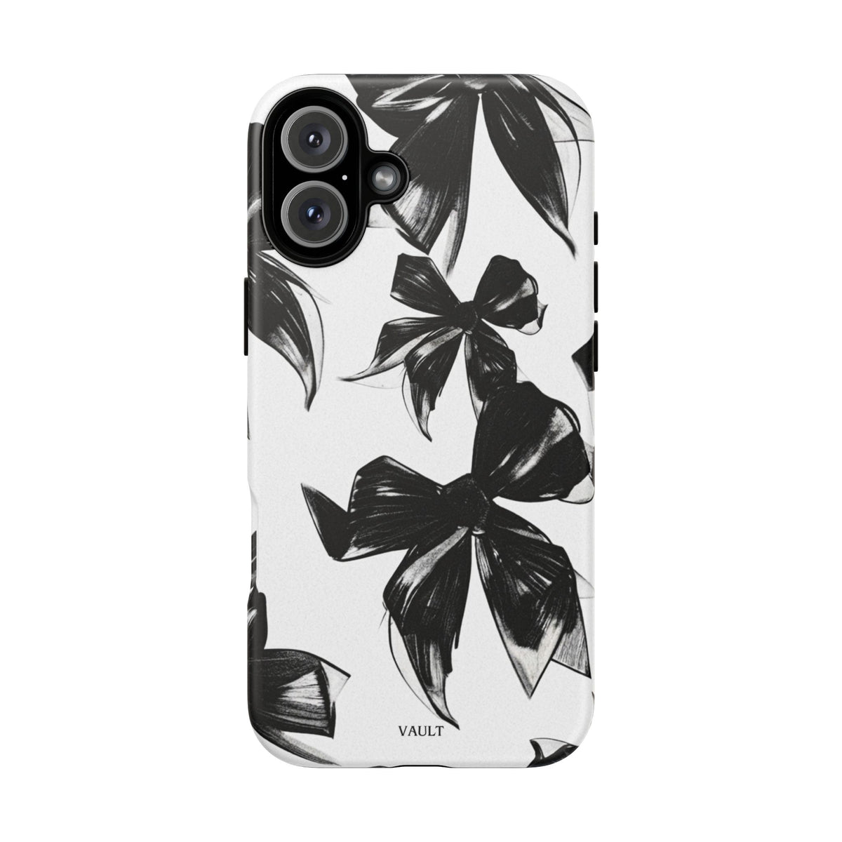 Floral Brushstroke Phone Case — Black & White Botanical Tough Case