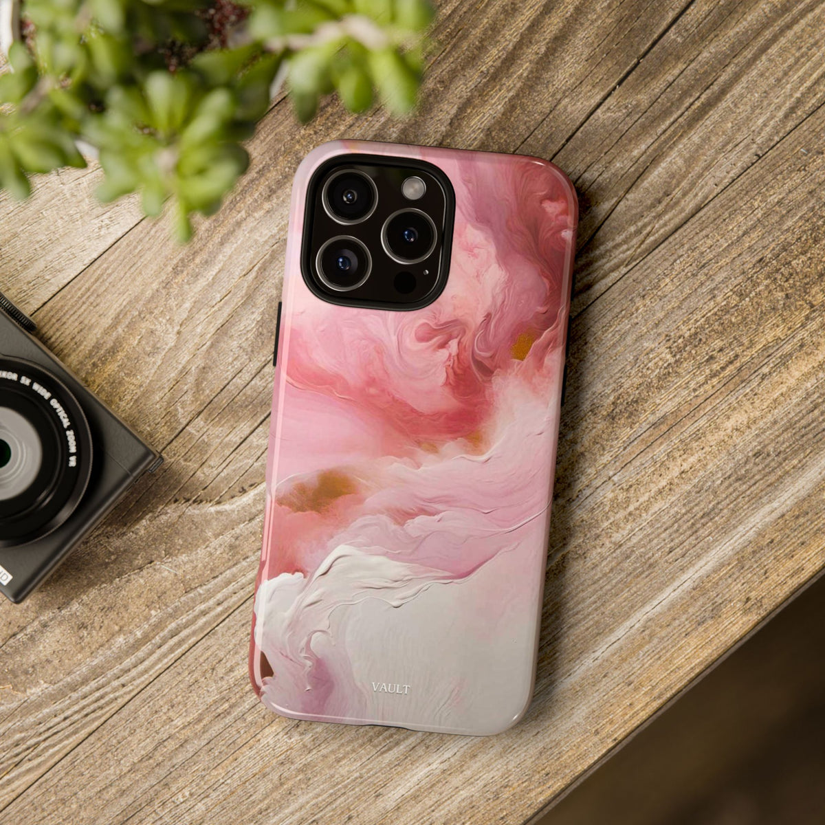 Pink Marble Tough Phone Case — Protective Artistic Phone Cover