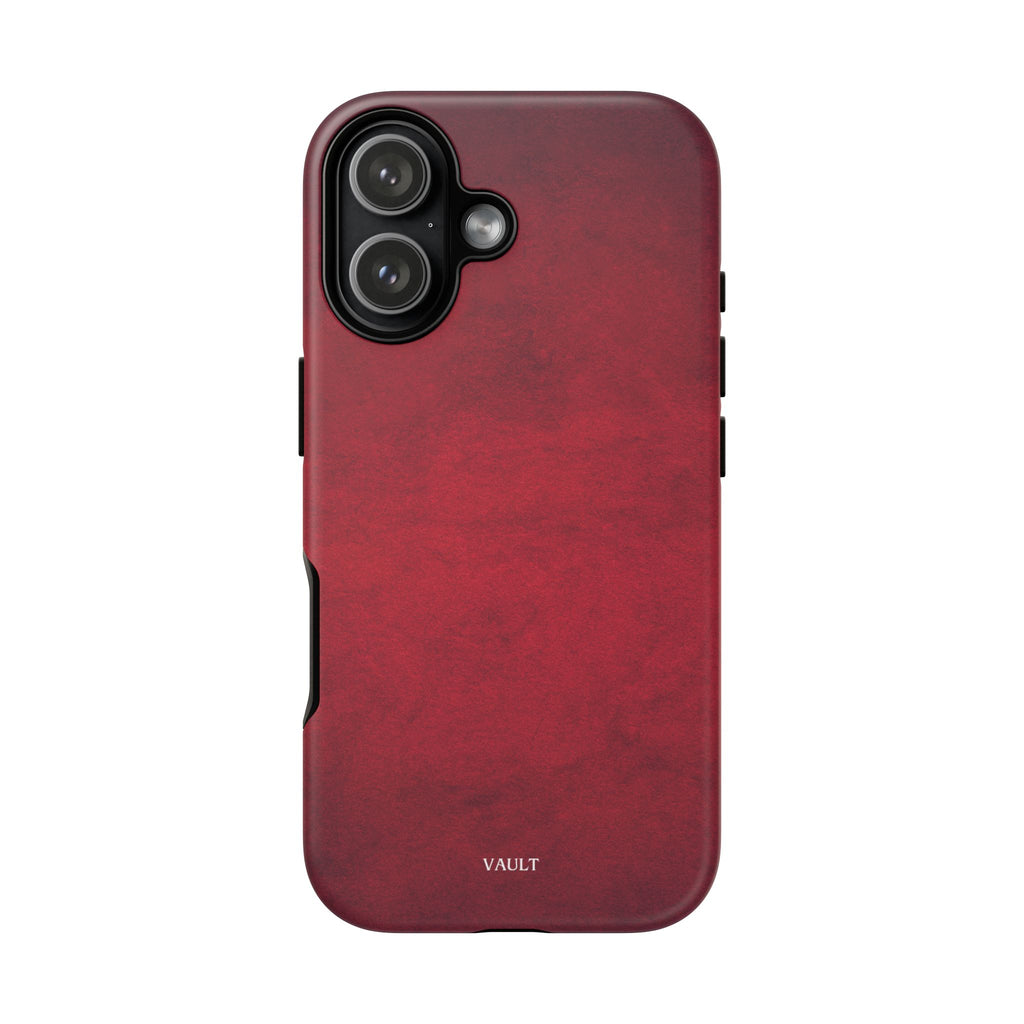Red Leather Texture Phone Case Impact-Resistant Case