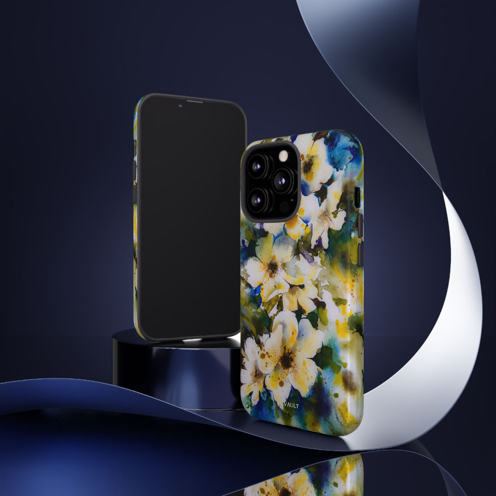 Floral Watercolor Tough Case – Yellow White Blossom Phone Cover
