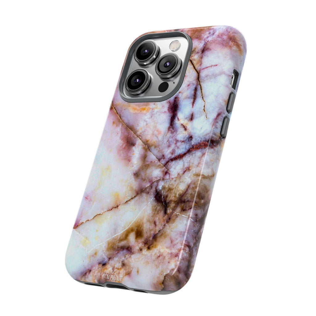 Marble Vein Tough Phone Case — Pink Quartz Protective Cover