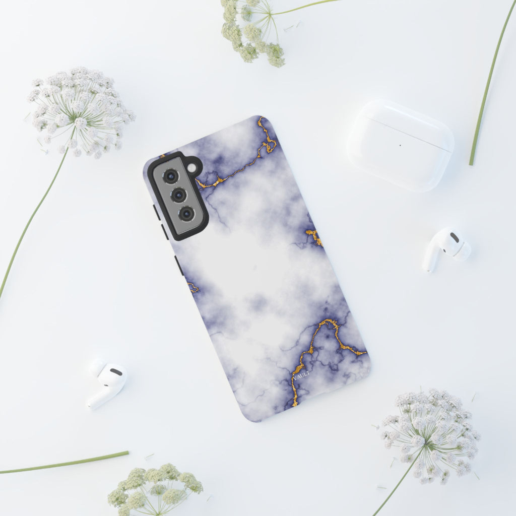 Purple Marble Tough Phone Case with Gold Veins
