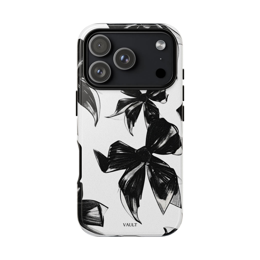Floral Brushstroke Phone Case — Black & White Botanical Tough Case