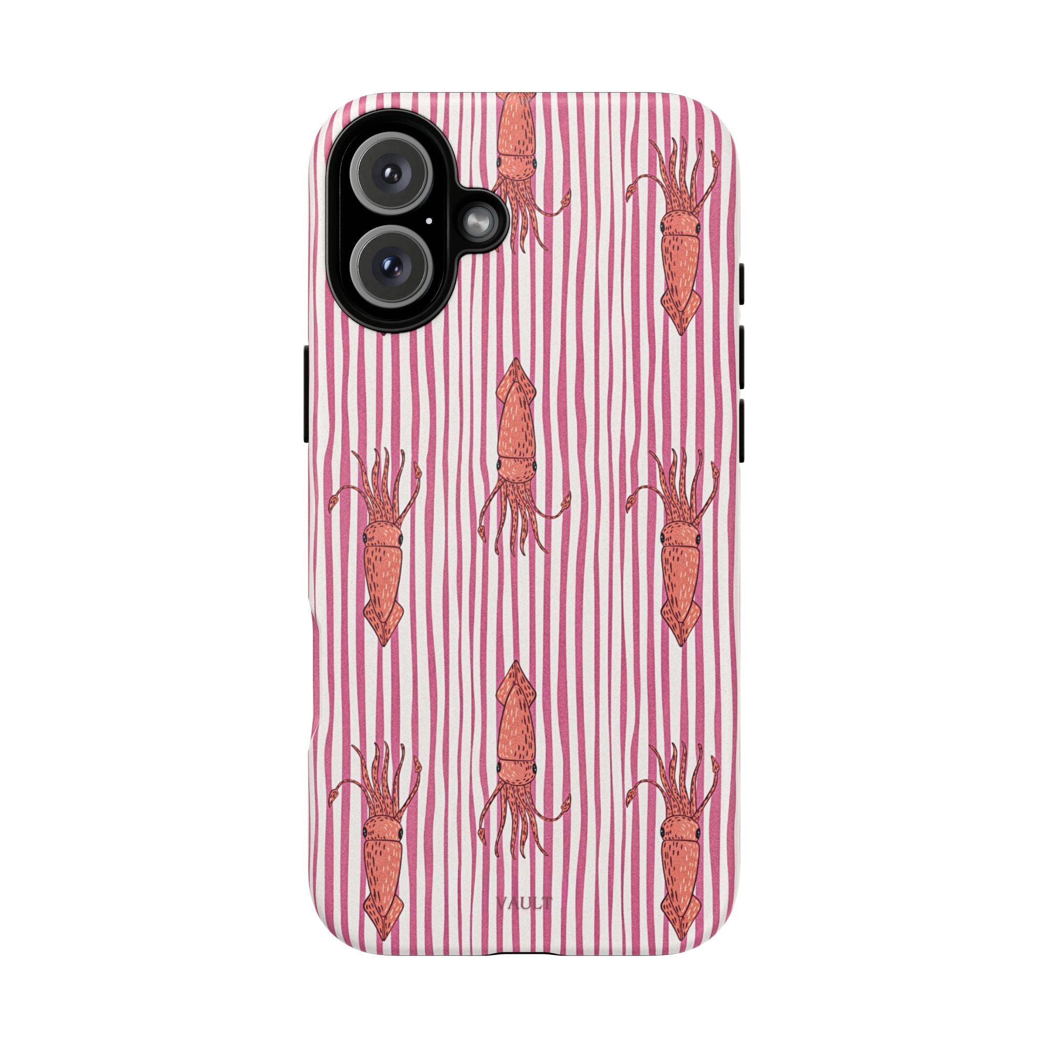 Squid Stripe Phone Case — Pink Nautical Sea Creature Pattern