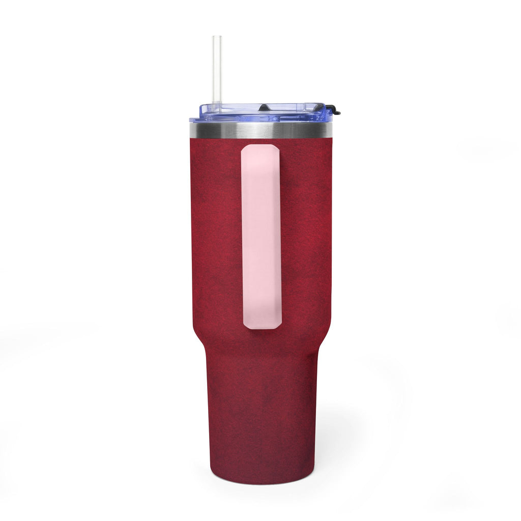 40oz Red Vacuum Tumbler – Insulated Travel Mug with Straw & Handle