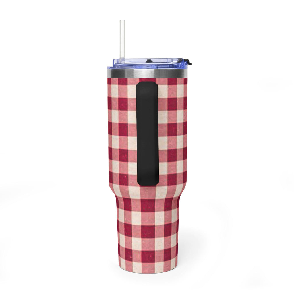 40oz Vacuum Tumbler — Red Buffalo Plaid Insulated Travel Mug