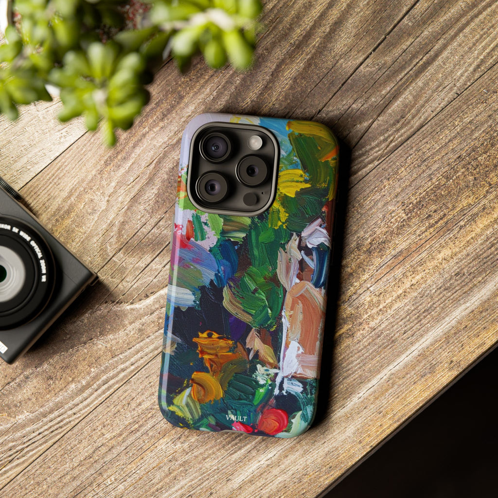 Abstract Paint Brushstroke Phone Case — Colorful Artistic Tough Case