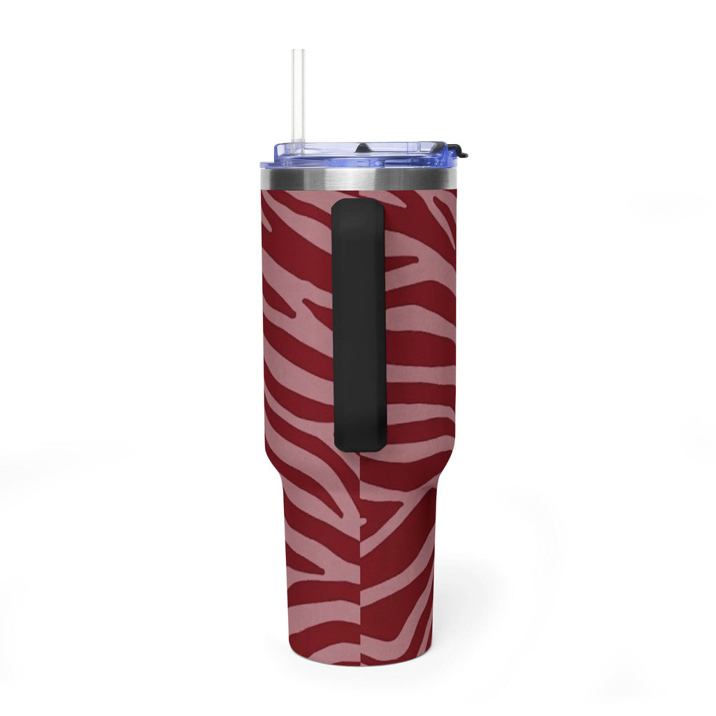 40oz Red Zebra Print Tumbler - Vacuum Insulated Travel Cup