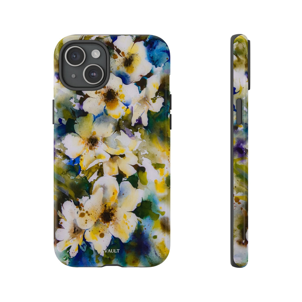 Floral Watercolor Tough Case – Yellow White Blossom Phone Cover