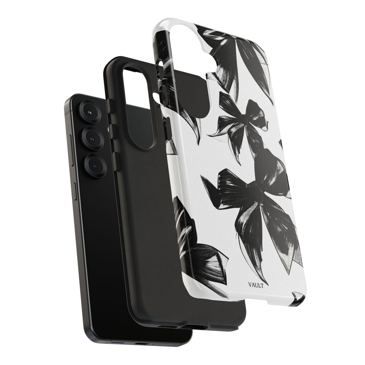 Floral Brushstroke Phone Case — Black & White Botanical Tough Case